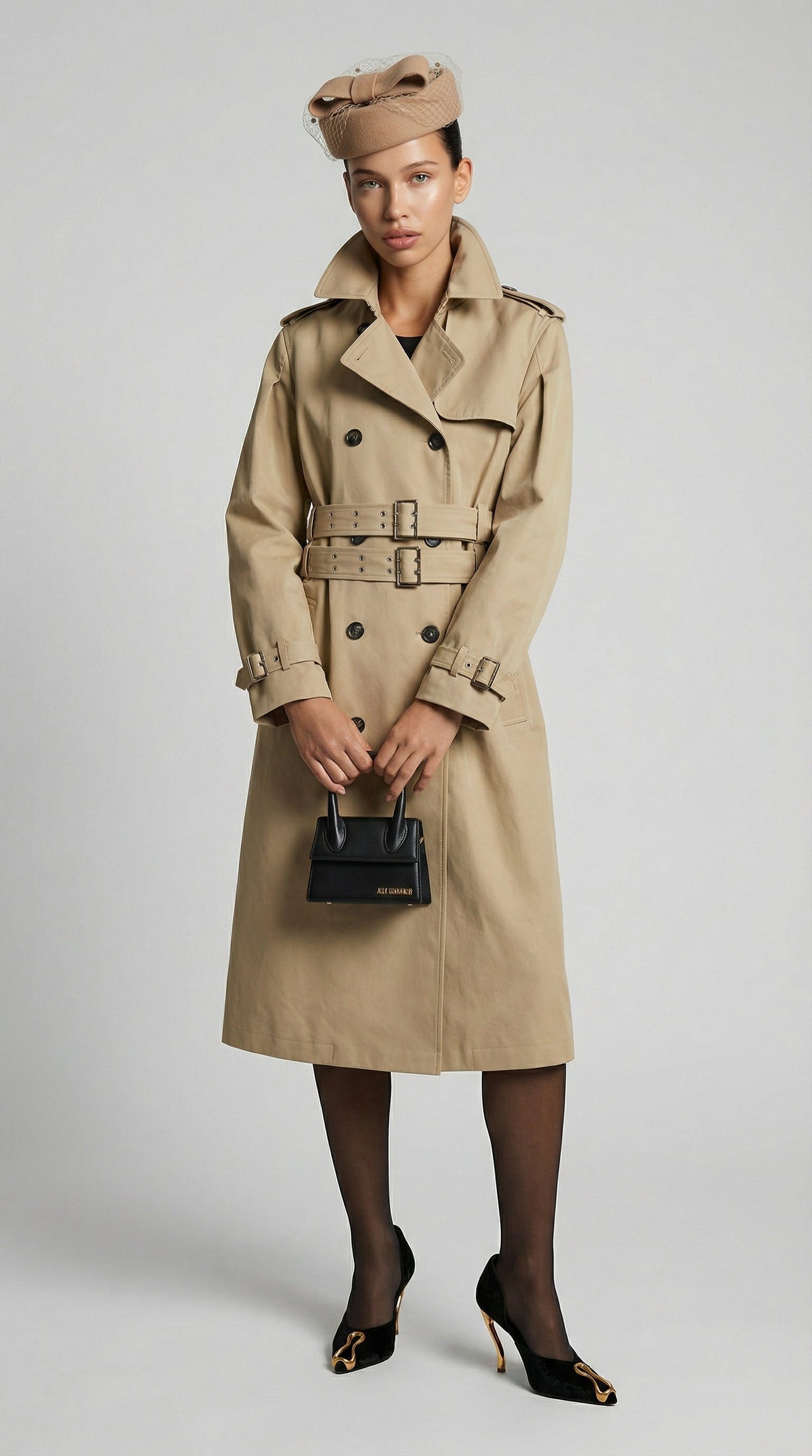 Double-Belted Long Loose Trench Coat
