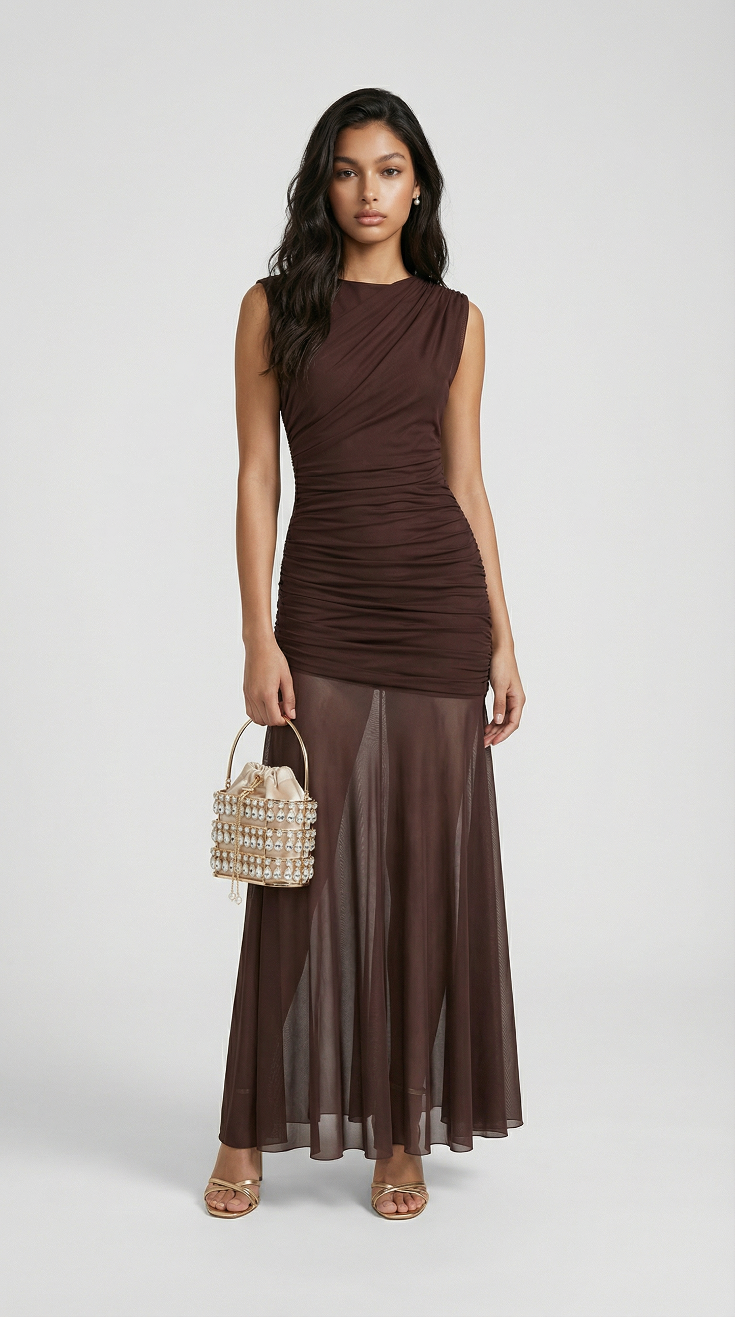 Luxury Diamond-Studded Crystal Bucket Bag