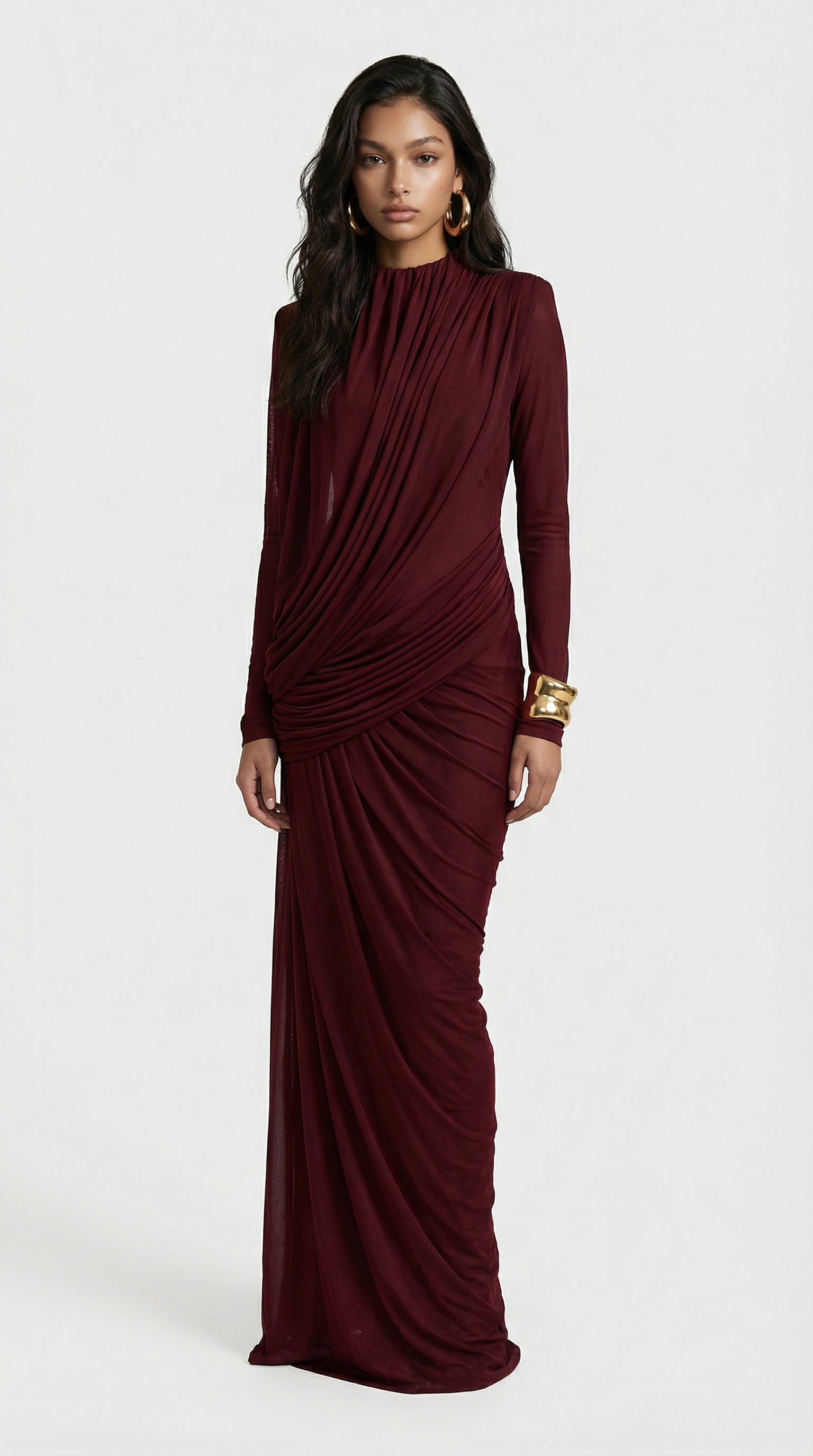 Elegant Vintage Spliced Ribbon Maxi Dress
