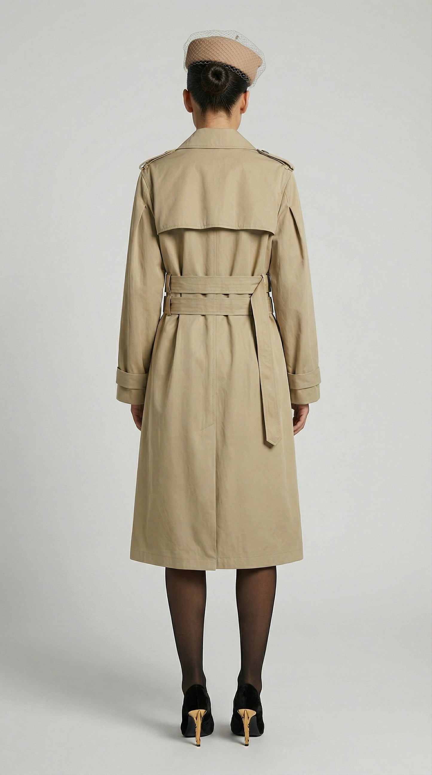 Double-Belted Long Loose Trench Coat