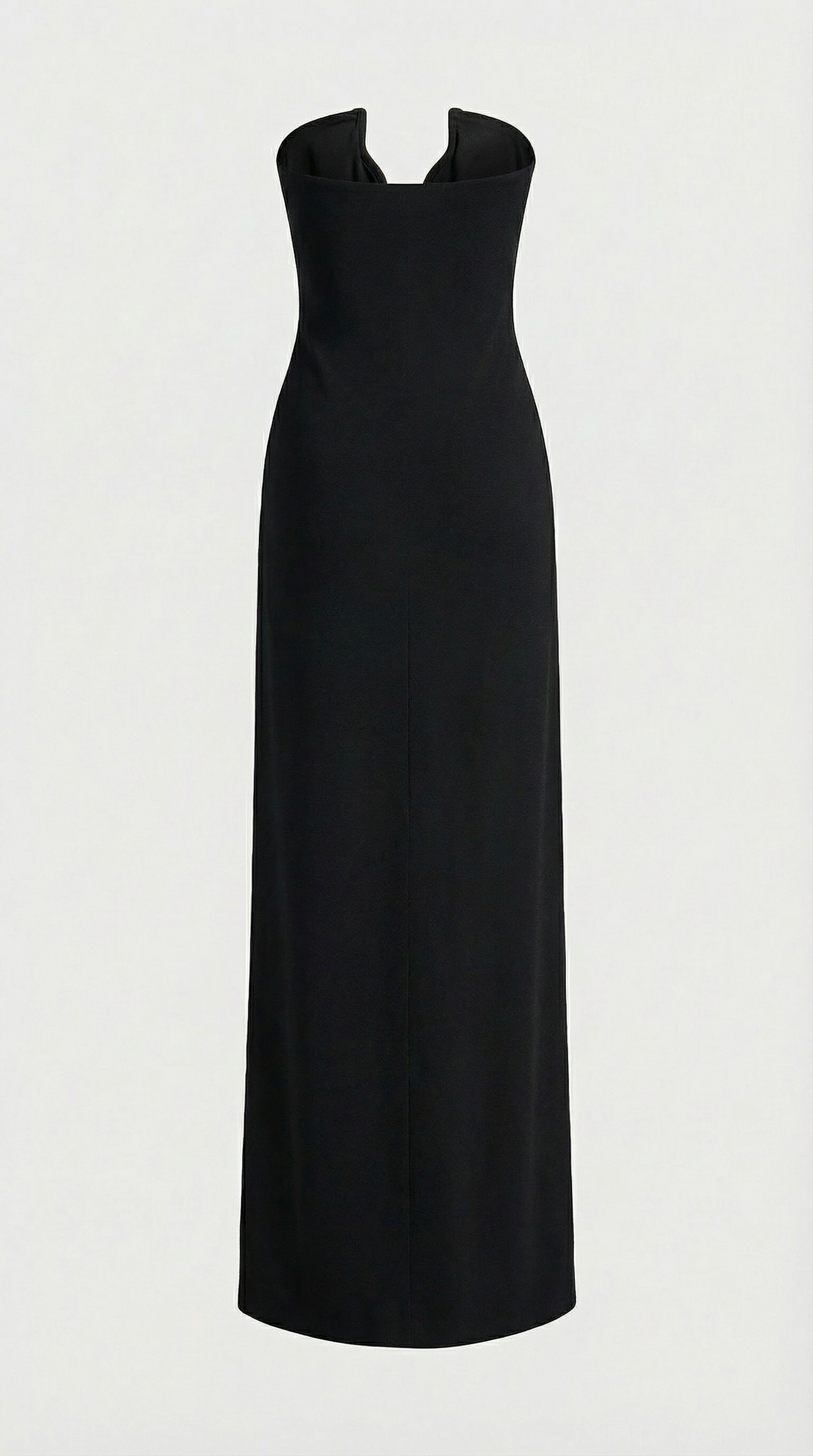 Sculptural Gold U-Strapless Maxi Dress