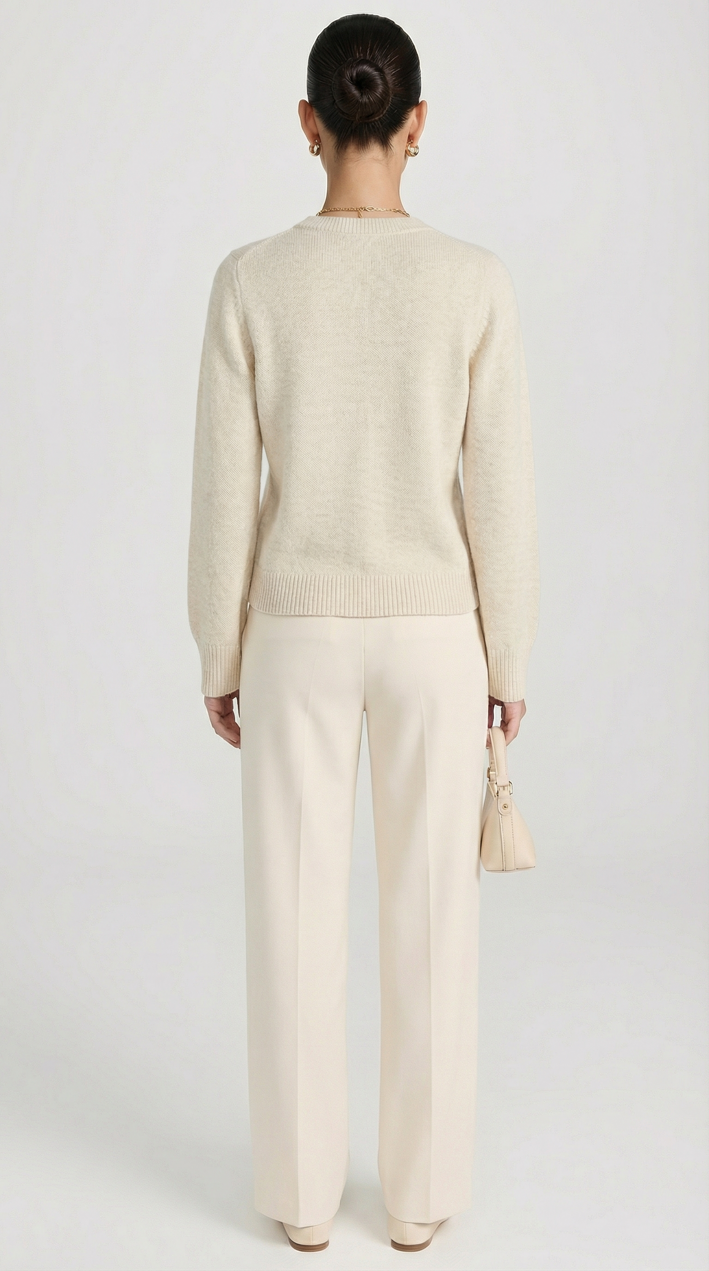 Minimalist Soft-Knit Ivory Cardigan