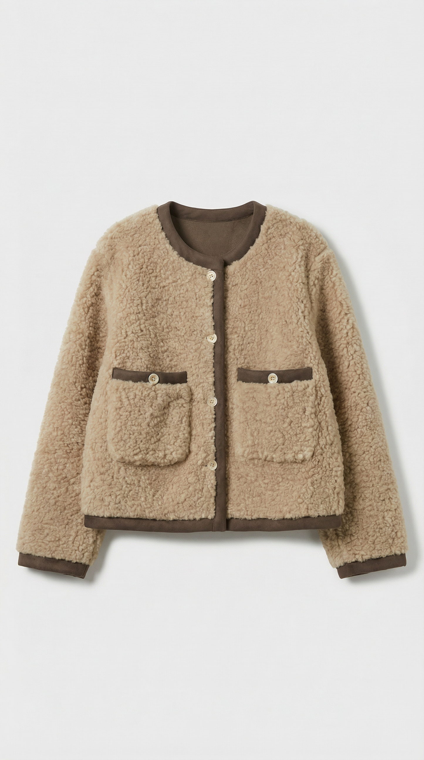 Brown Vegan Fur Short Jacket