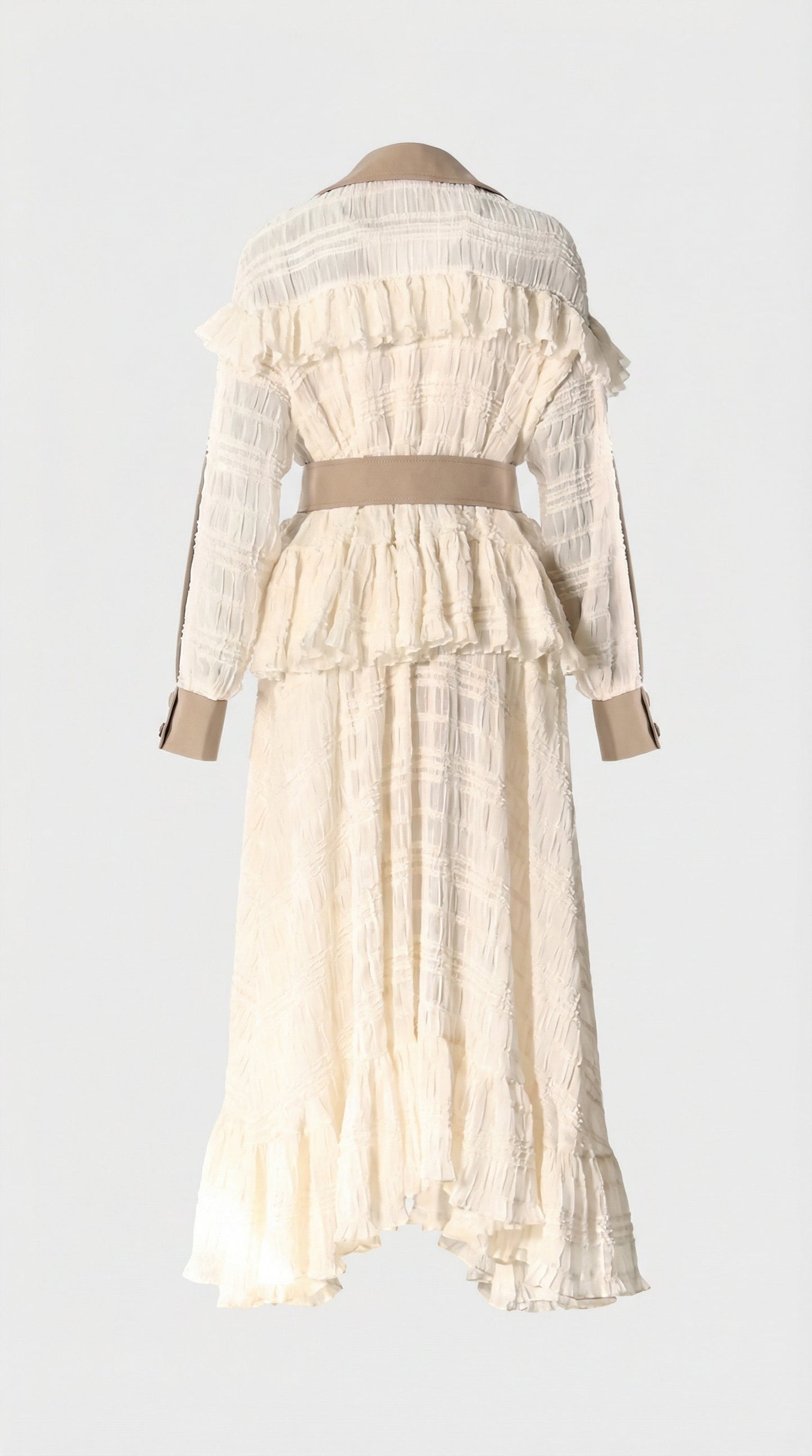 Irregular Lace Splicing Trench Coat