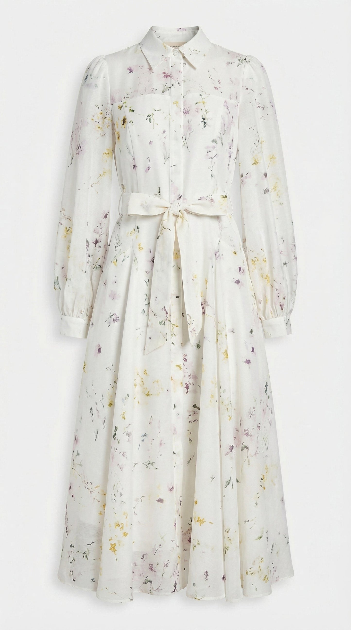 Printed Sheer Lace-Up Midi Dress