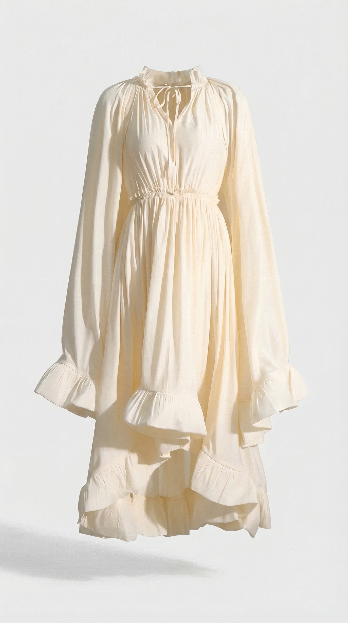 Luxury Ruffle Cloak Evening Dress