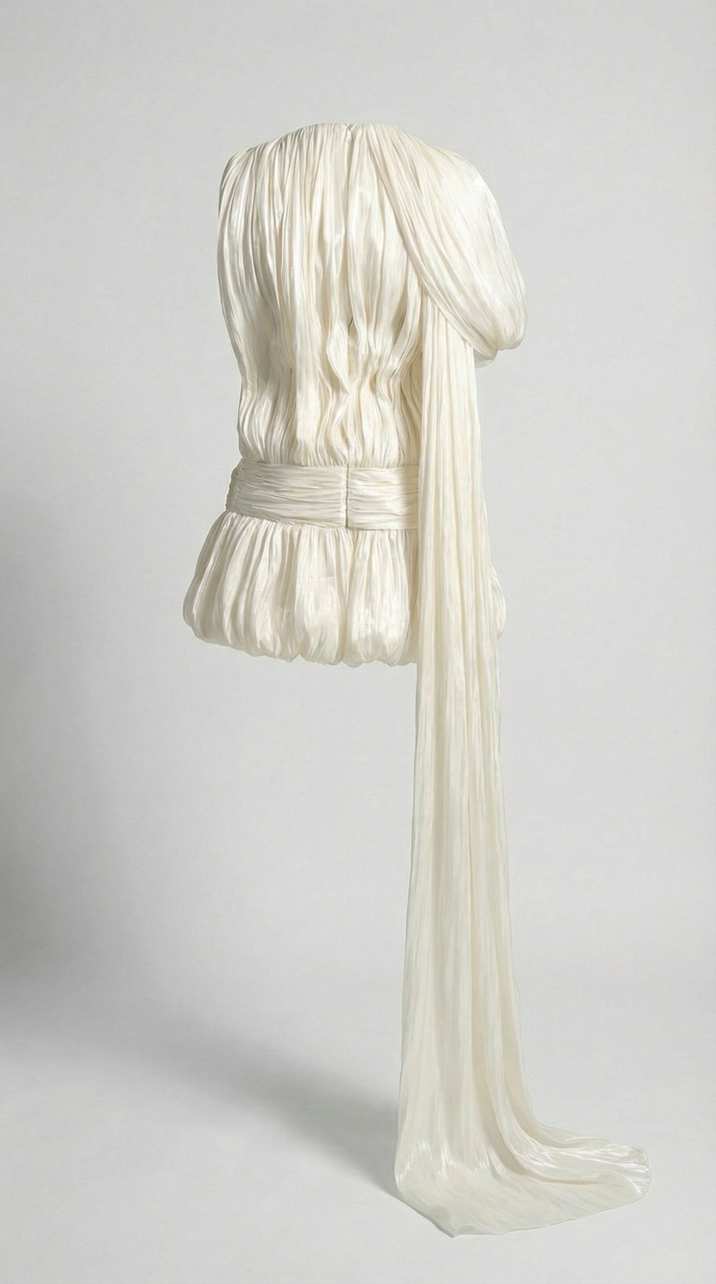 Single Shoulder Folded Mini Dress in Elegant Design