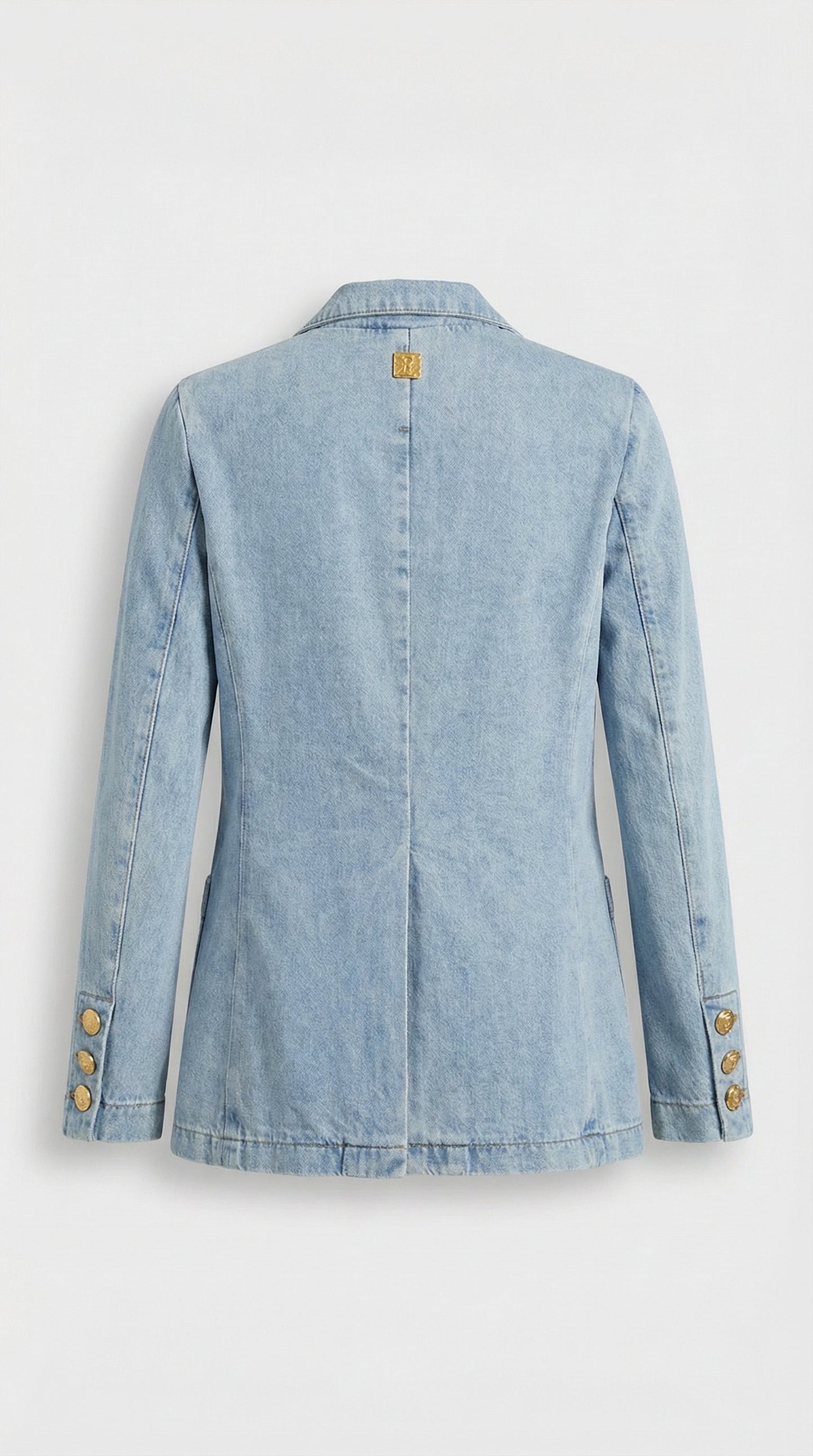 French-Inspired Cotton Denim Blazer