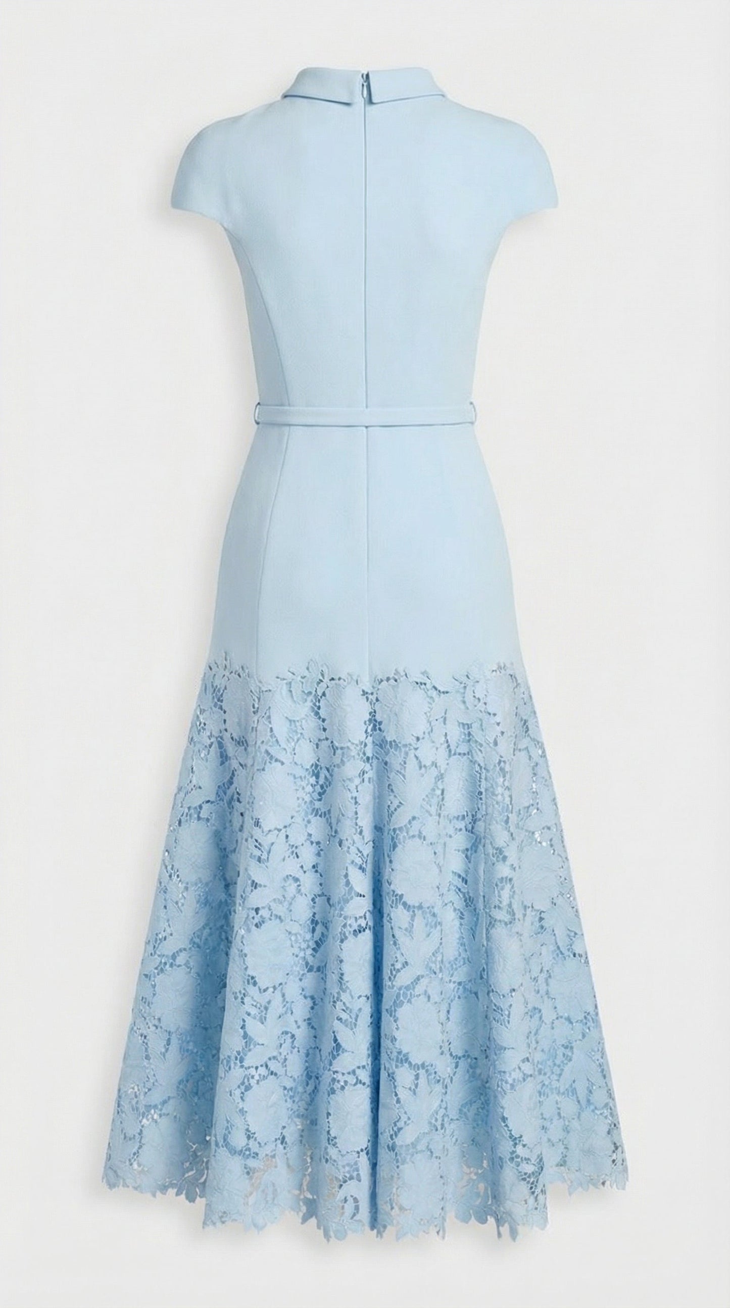 French Blue Lace Midi Dress