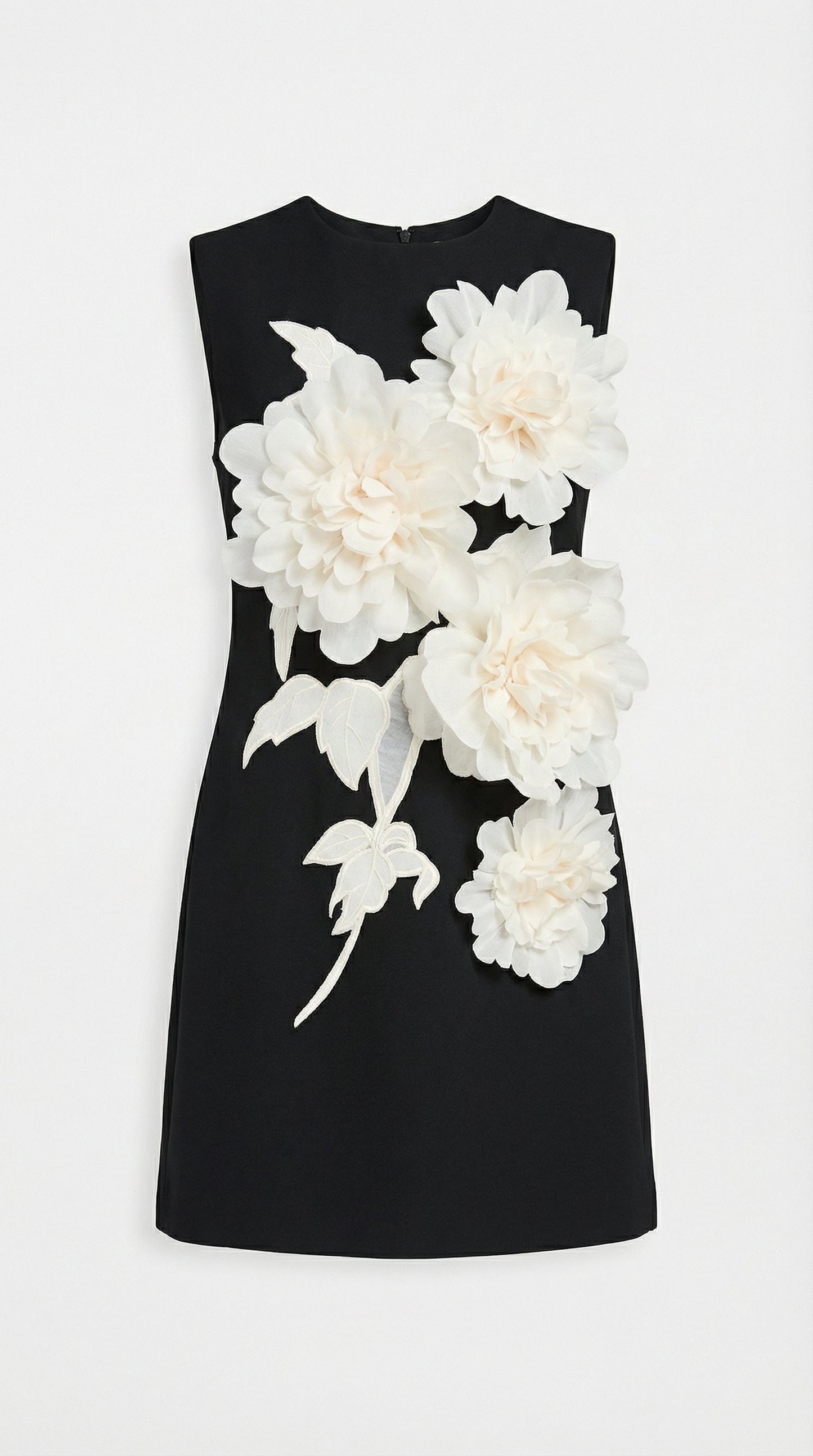 Three-Dimensional Floral Print Midi Dress