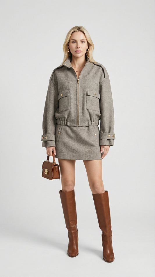 Wool Blend Aesthetic Fashion Set