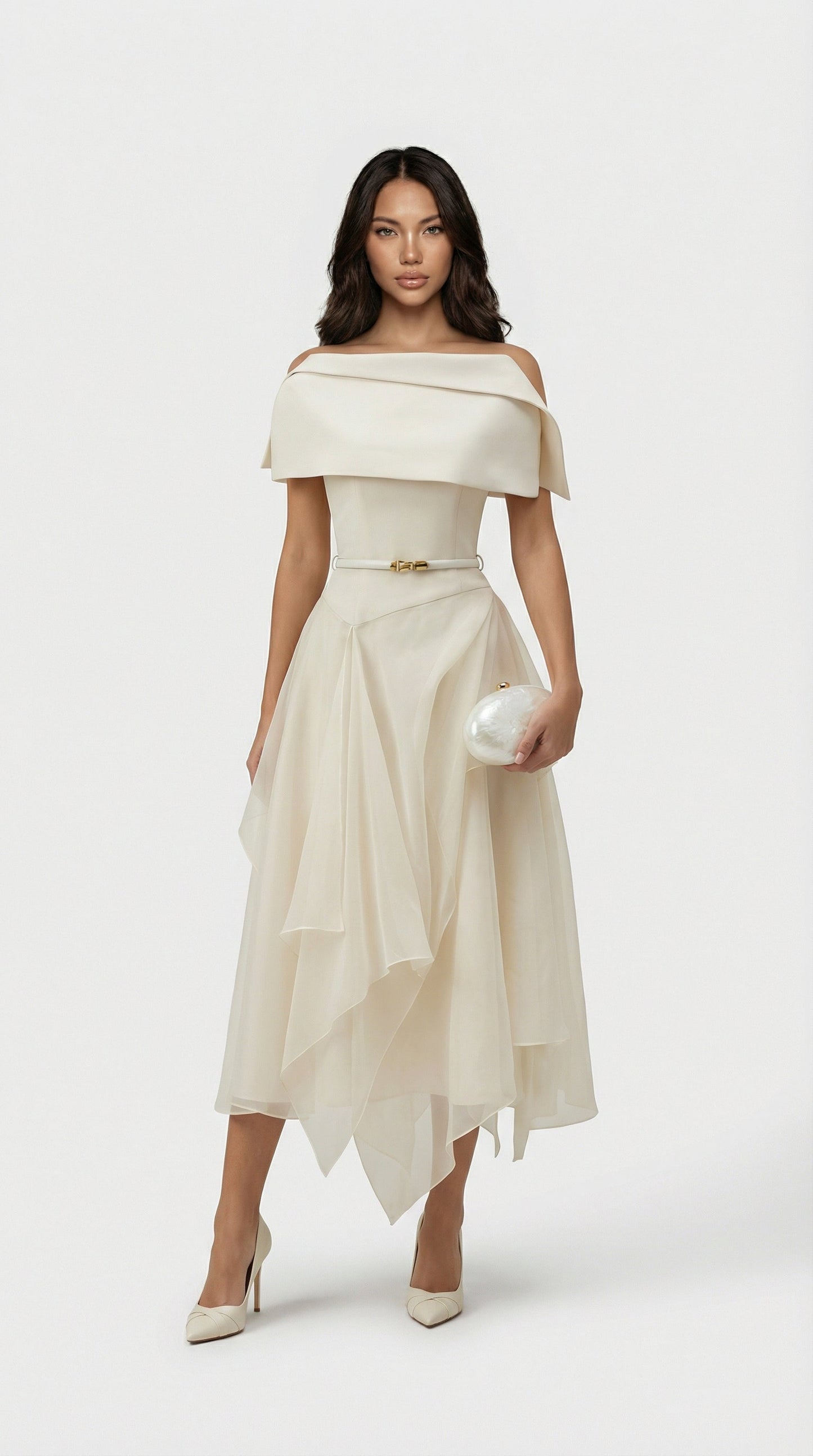 Backless Gauze Cloak Dress - Elegant and Lightweight Design