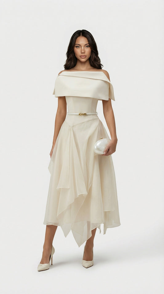 Backless Gauze Cloak Dress - Elegant and Lightweight Design