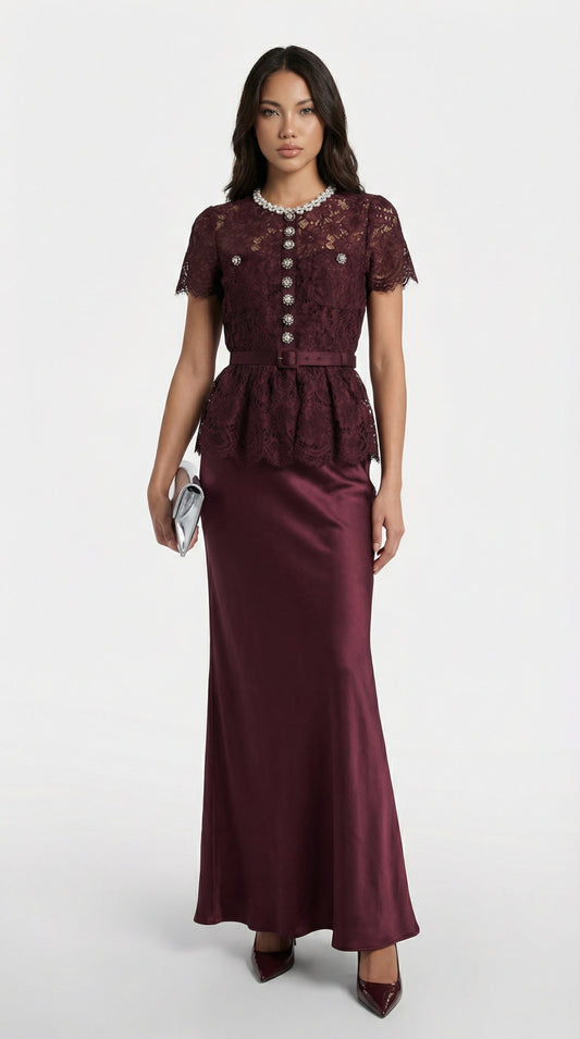 Elegant Royal Beaded Evening Gown