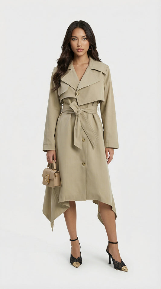 Deconstructed Avant-Garde Utility Trench Coat