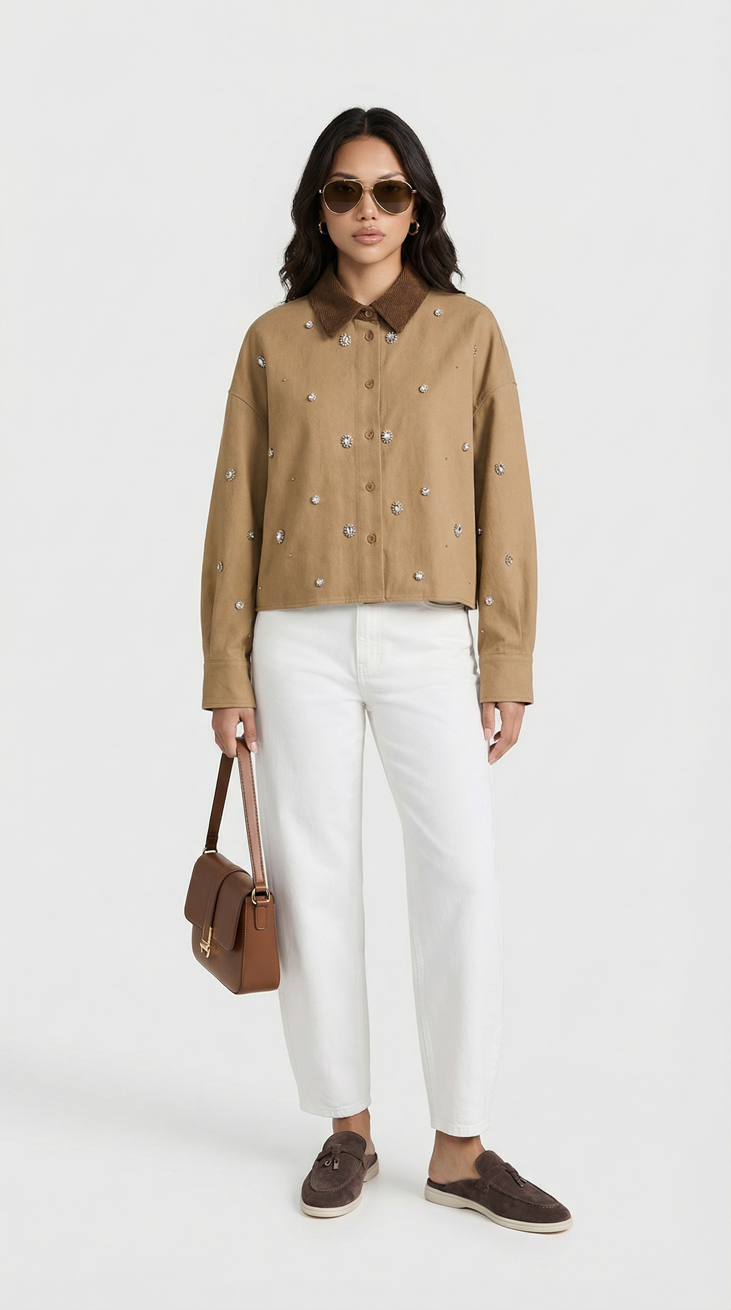 Diamond-Studded Cotton Jacket