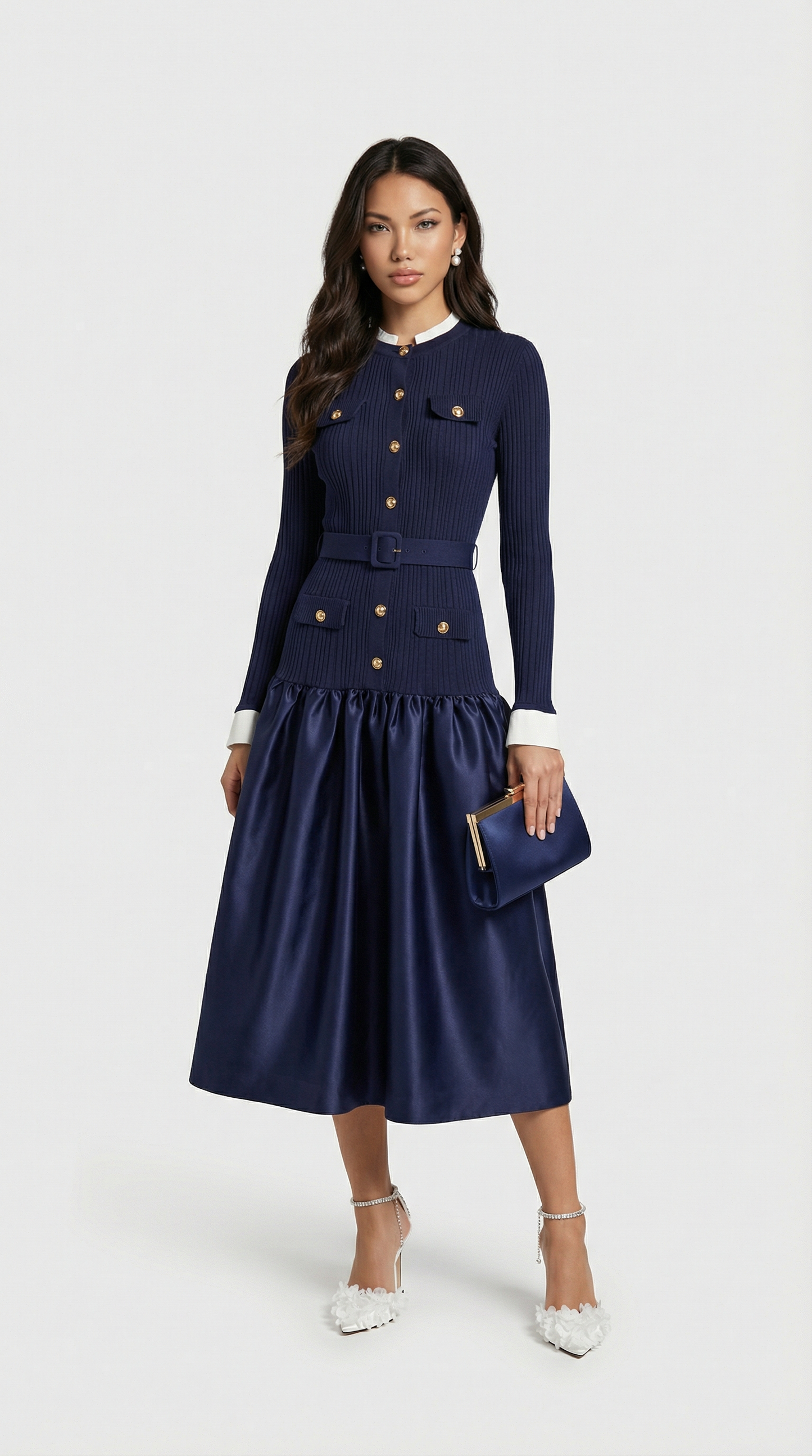 Chic French-Style Spliced Dress