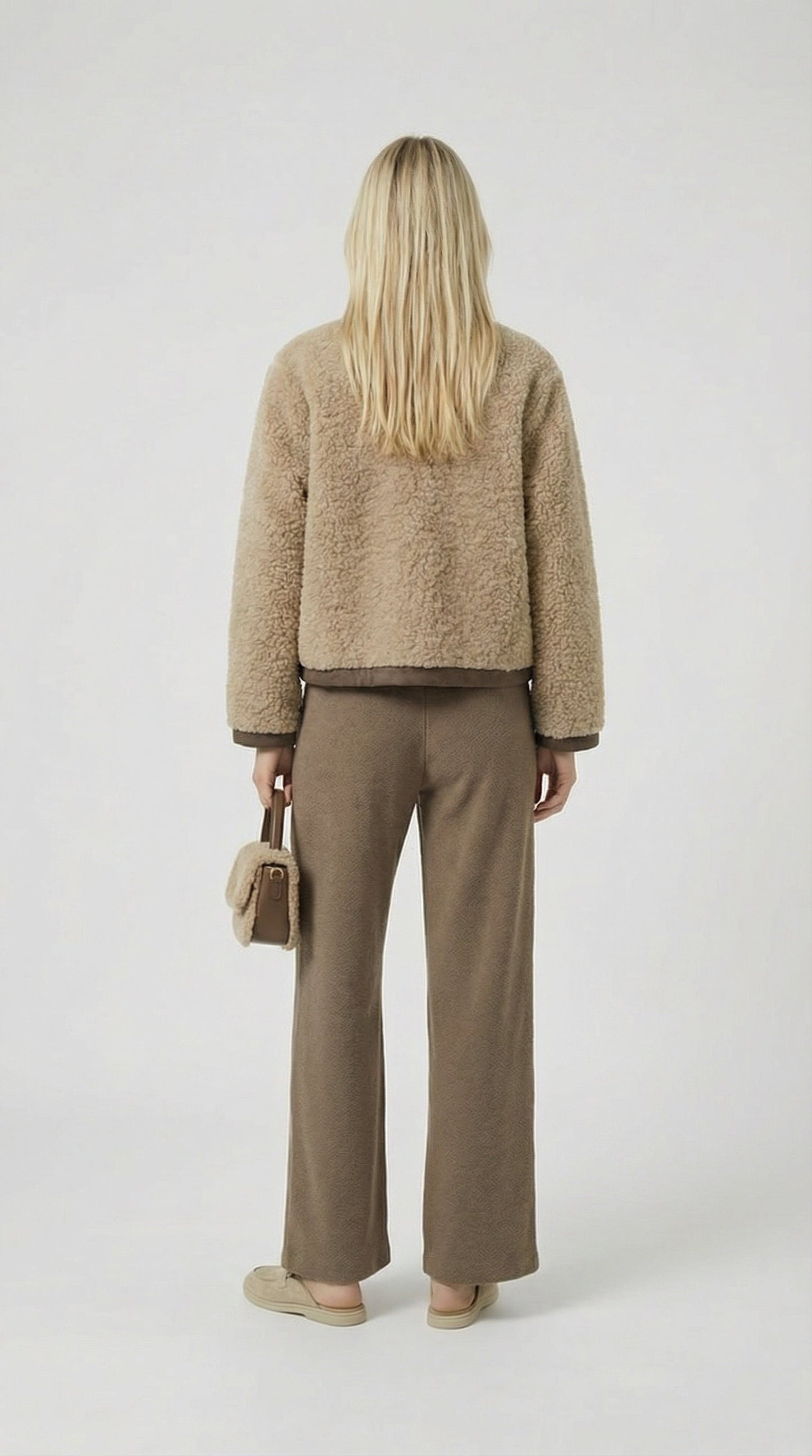 Brown Vegan Fur Short Jacket