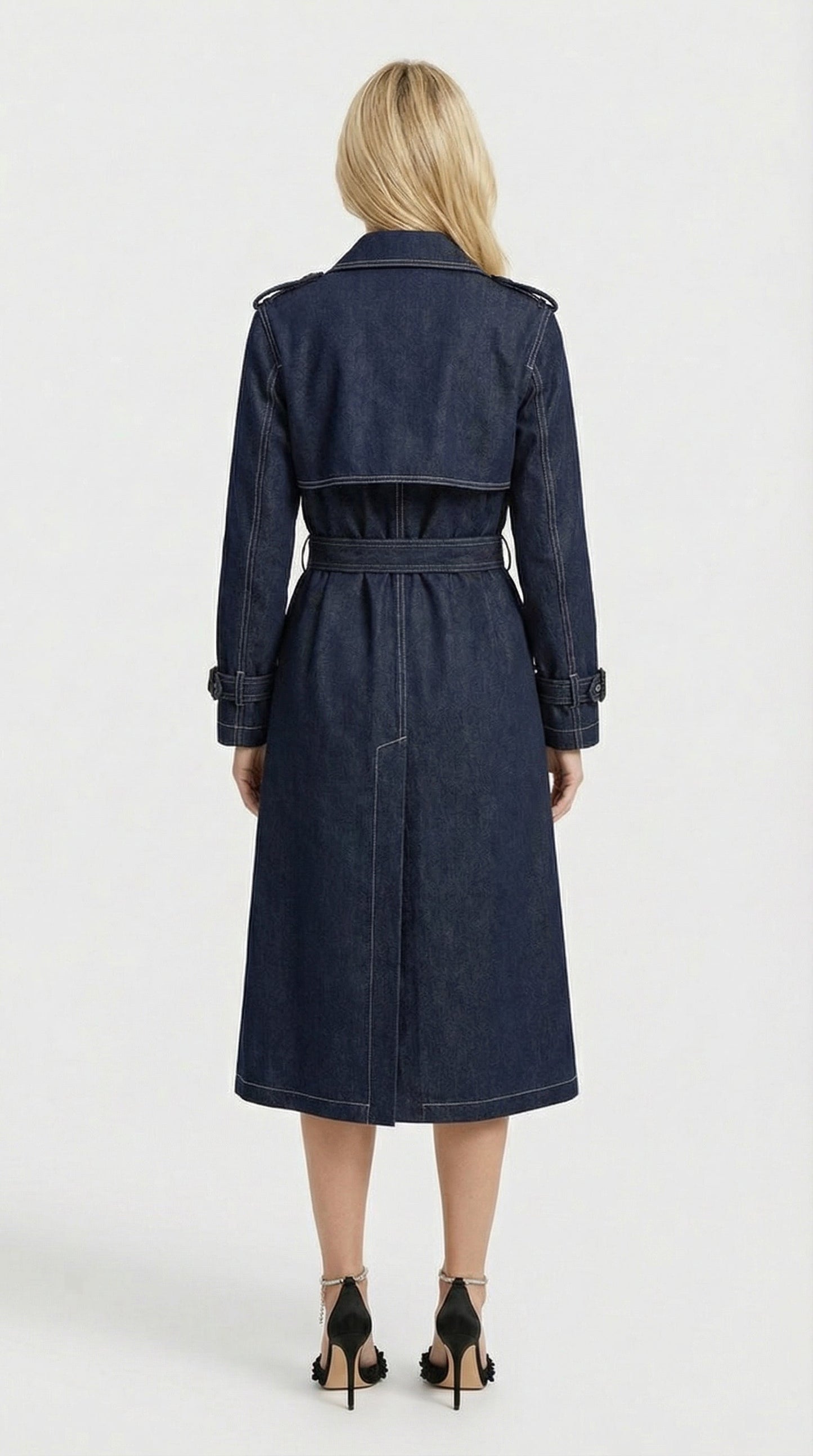 British Style Denim Trench Coat