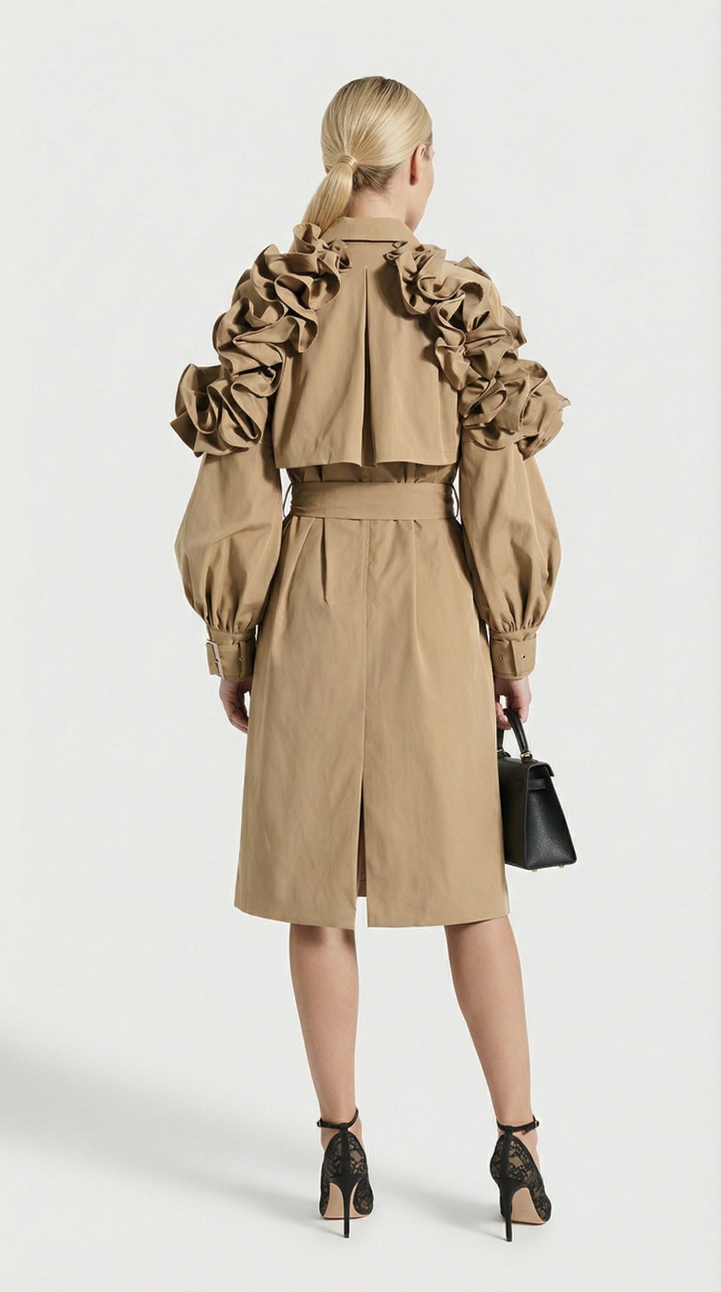 Luxury Beige Long Trench Coat - Runway Style