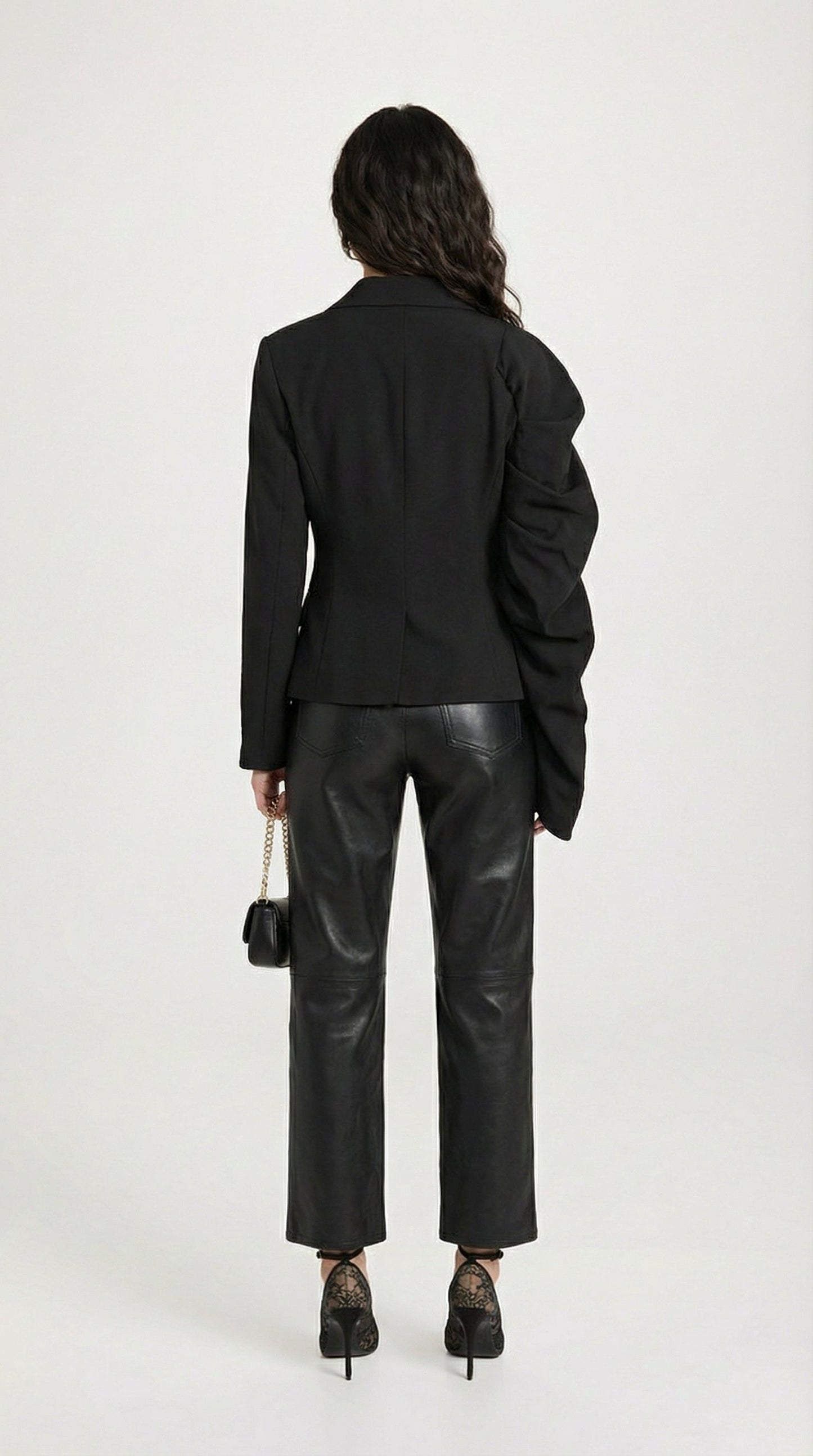 Asymmetric Side-Gathered Blazer in Elegant Design