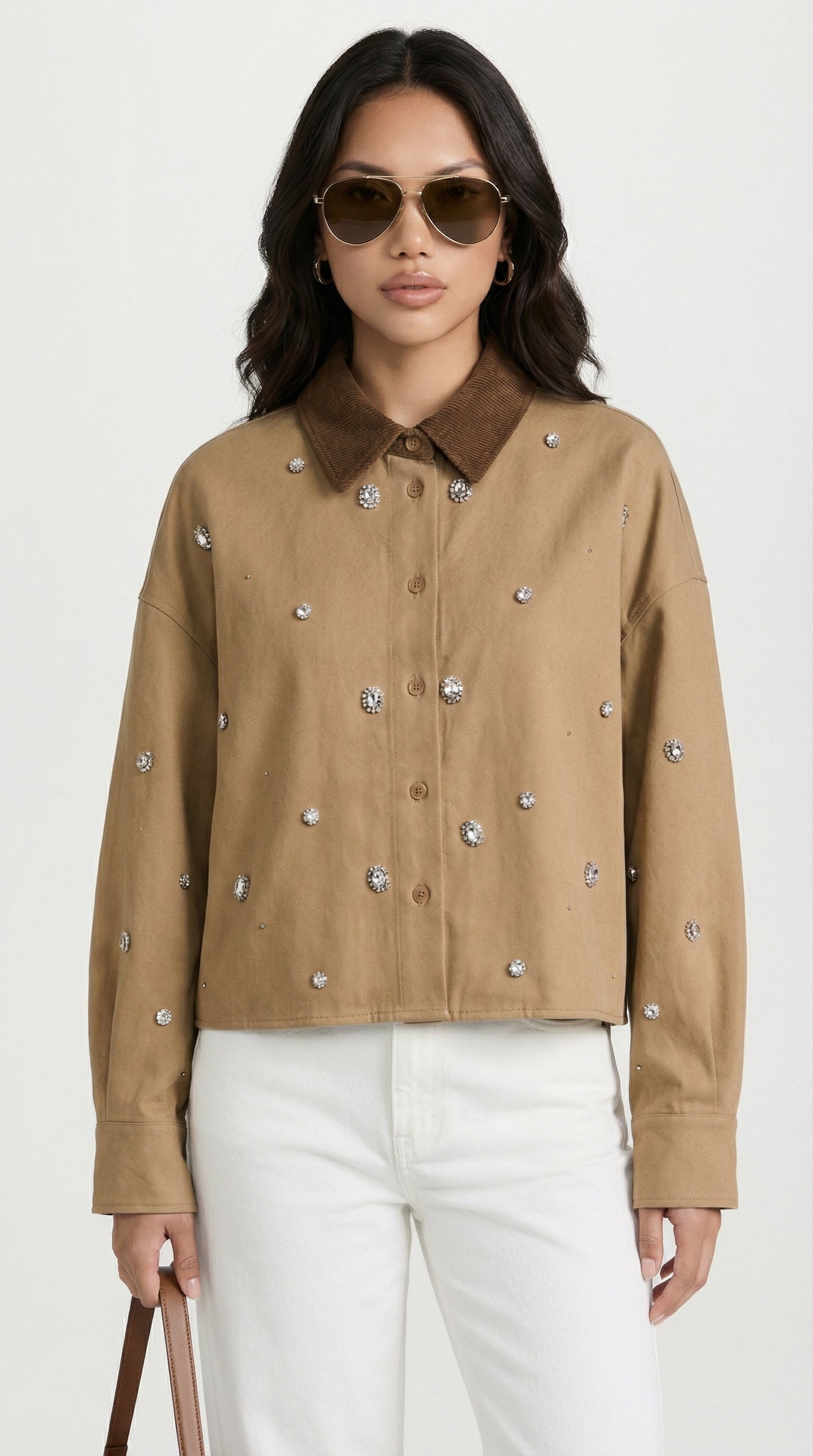 Diamond-Studded Cotton Jacket