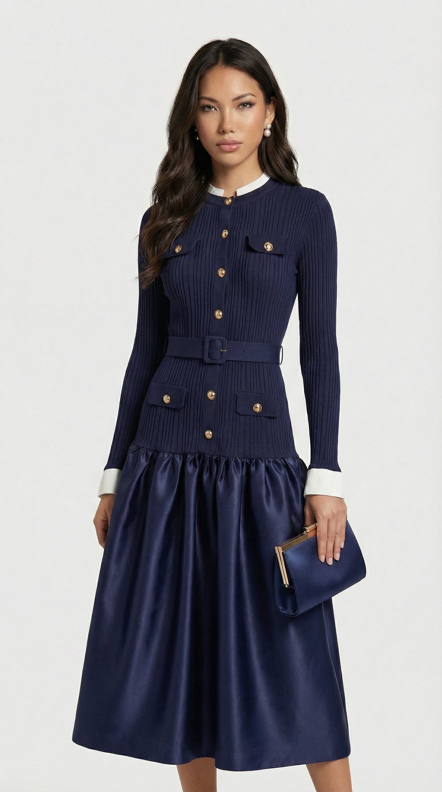Chic French-Style Spliced Dress