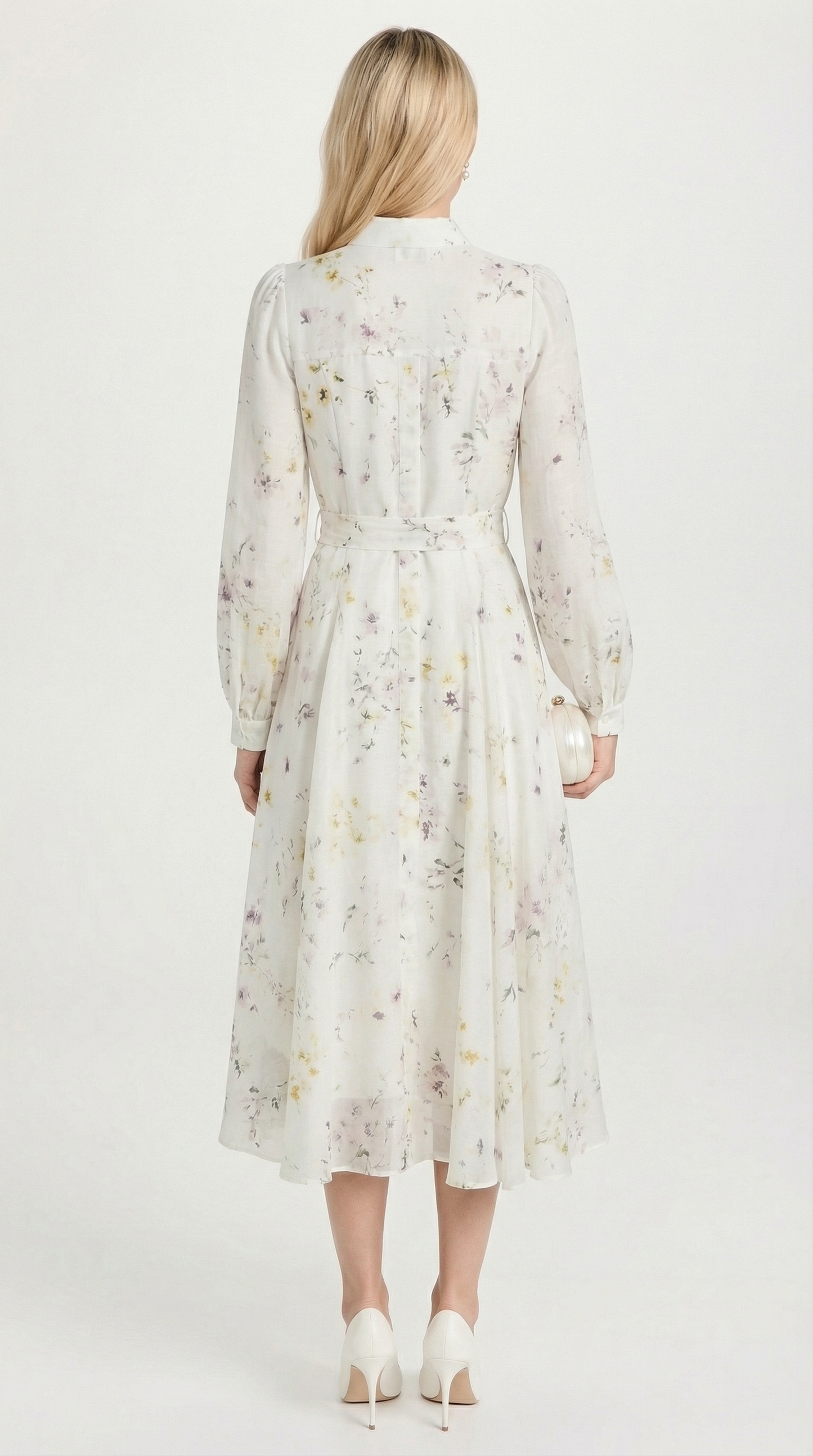 Printed Sheer Lace-Up Midi Dress
